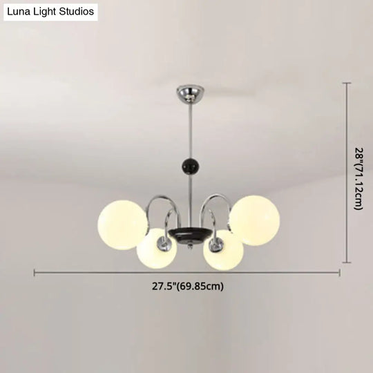 Modern White Glass Chandelier For Bedroom Lighting