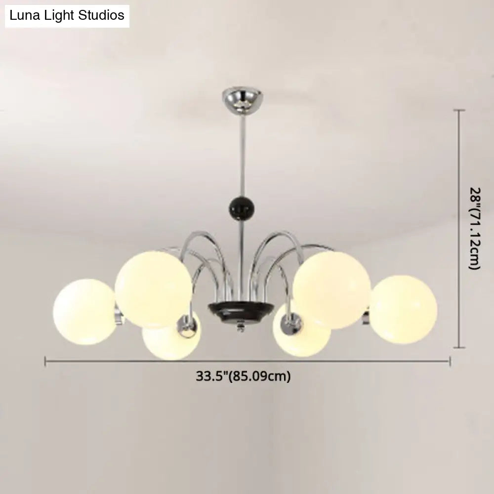 Modern White Glass Chandelier For Bedroom Lighting