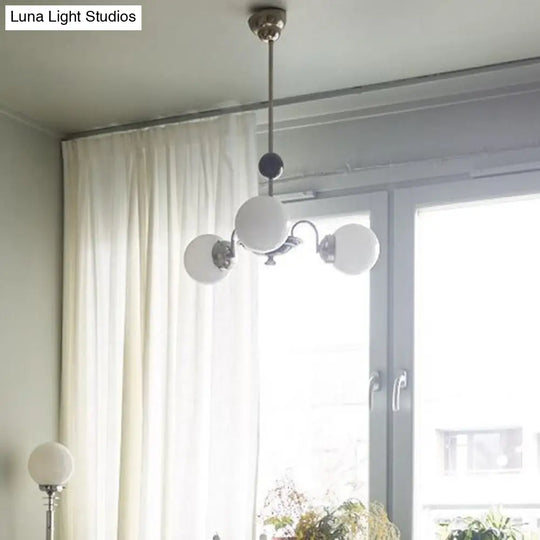 Modern White Glass Chandelier For Bedroom Lighting