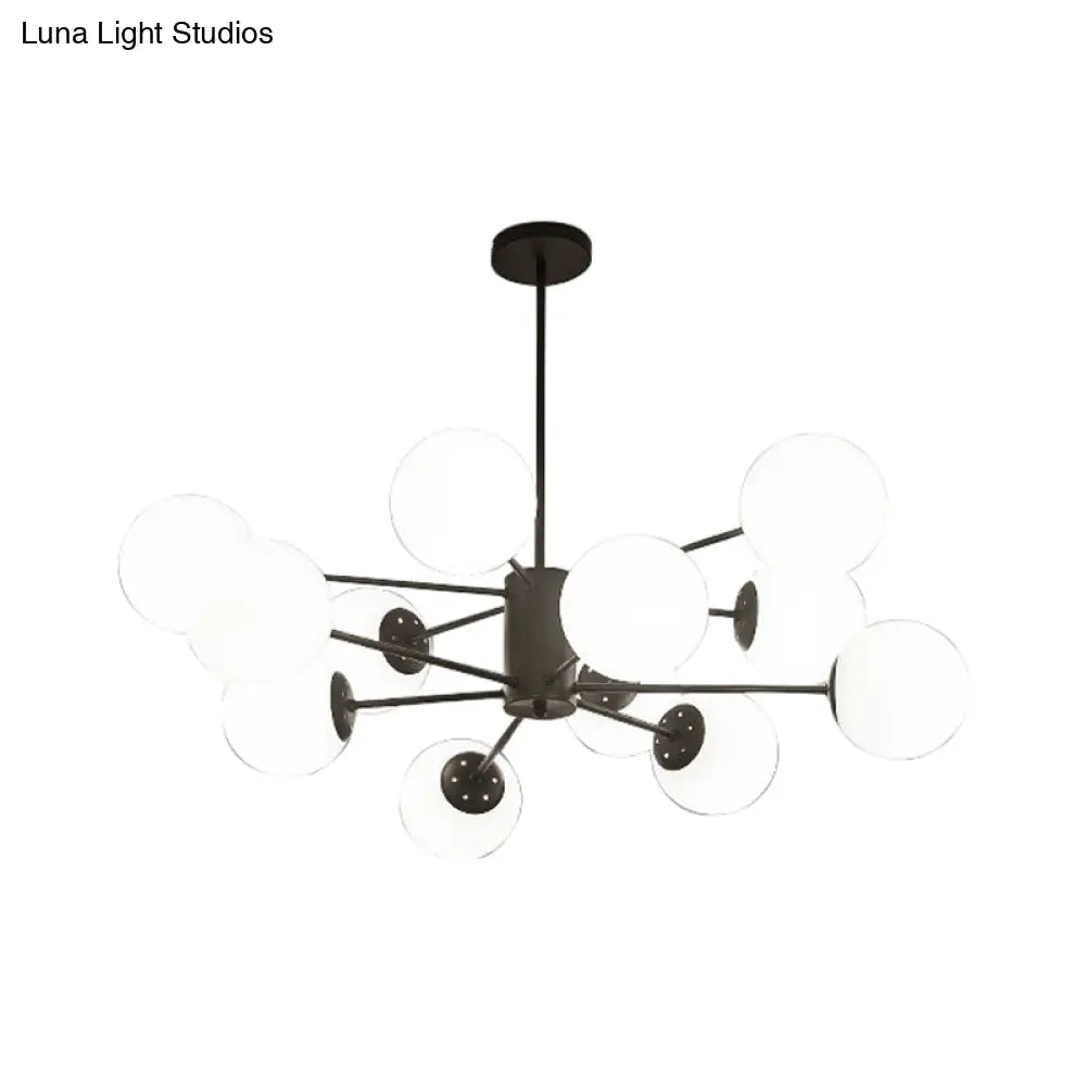 Modern White Glass Chandelier With Burst Design Suspension Light