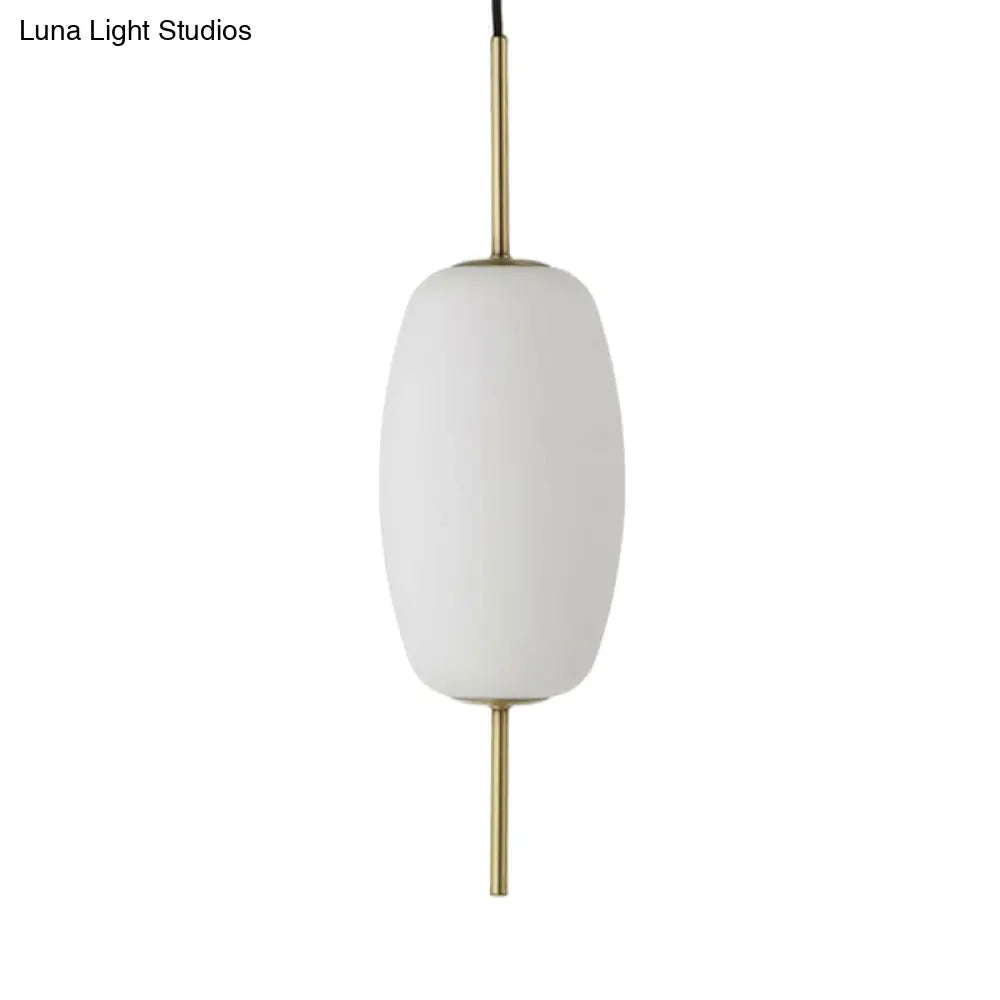 Modern White Glass Oval Pendant Light For Dining Room - 6’/8’/8.5’ Wide Hanging Ceiling