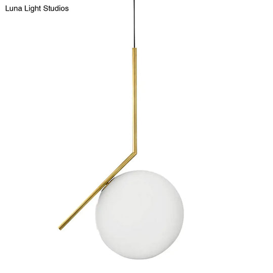 Modern White Glass Pendant Bedroom Light Fixture