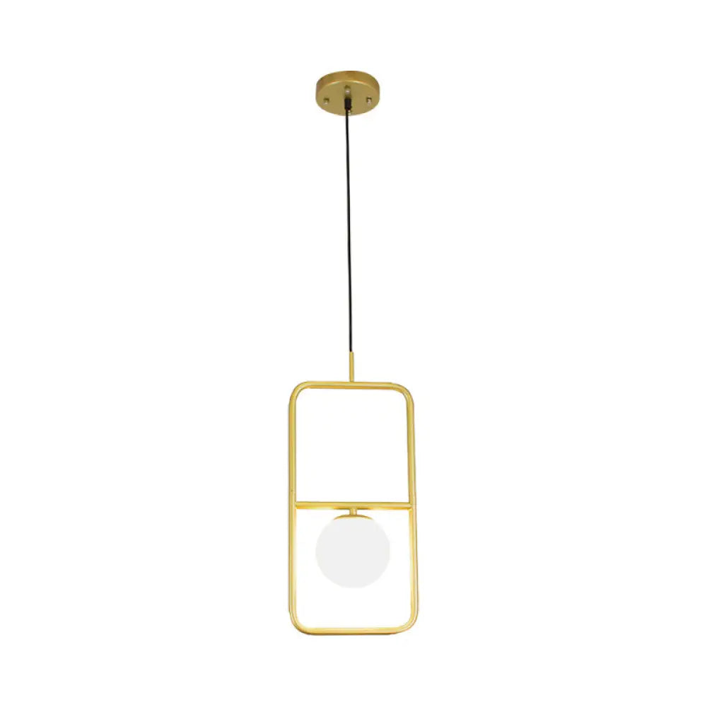 Modern White Glass Pendant Lamp With Gold Led Lights 1 /