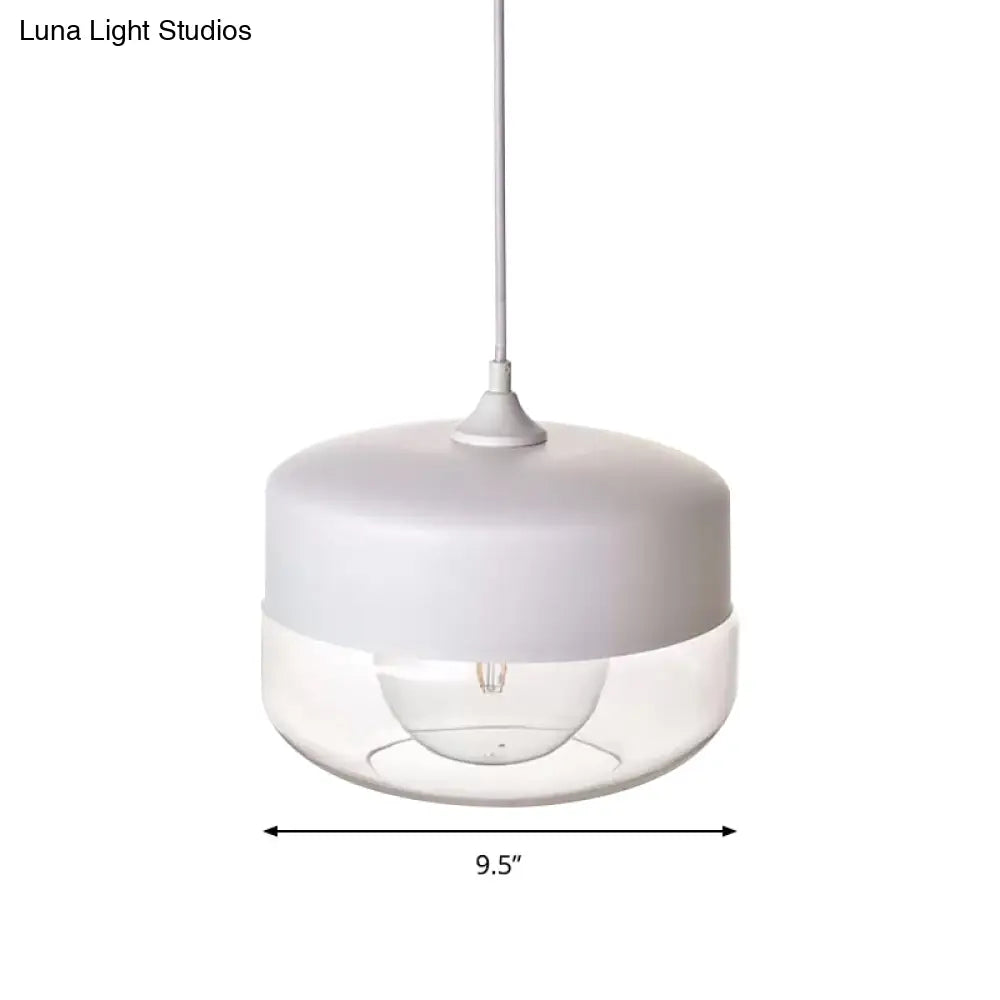 Modern White Glass Pendant Light For Bedroom With Elegant Ceiling Suspension