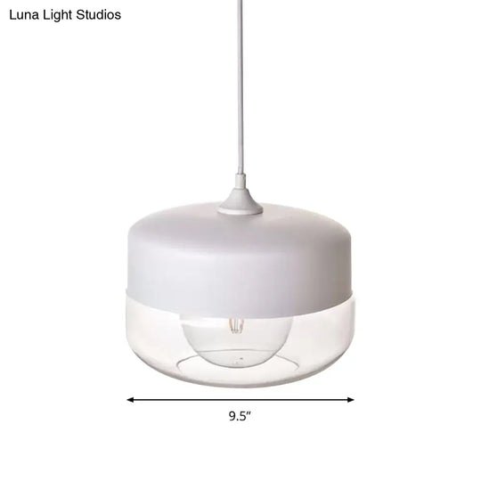 Modern White Glass Pendant Light For Bedroom With Elegant Ceiling Suspension