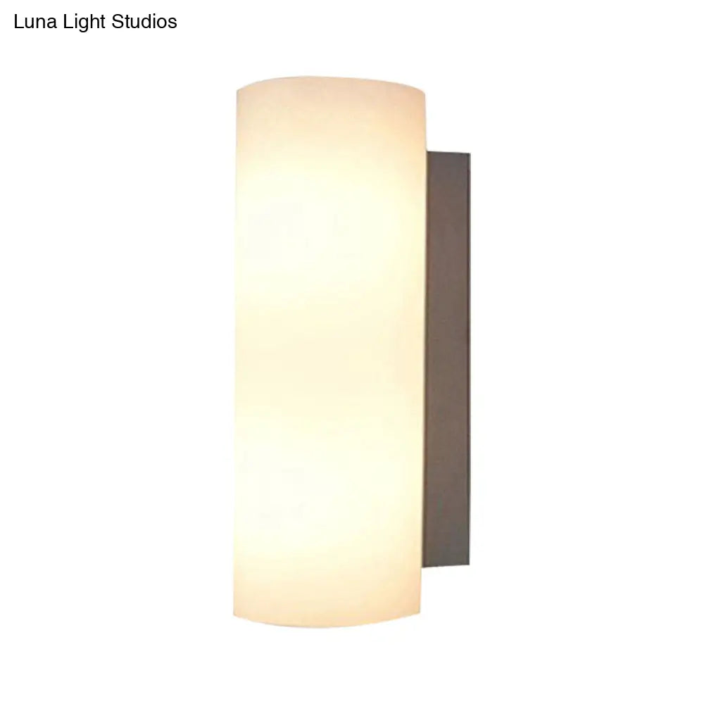 Modern White Glass Wall Sconce For Bedroom With 1 Light