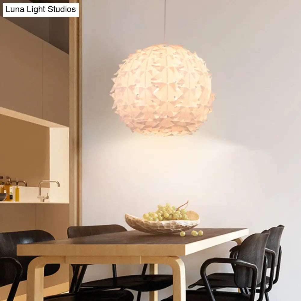 Modern White Globe Pendant Light: Stylish Acrylic Ceiling Lamp For Dining Room