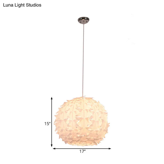 Modern White Globe Pendant Light: Stylish Acrylic Ceiling Lamp For Dining Room