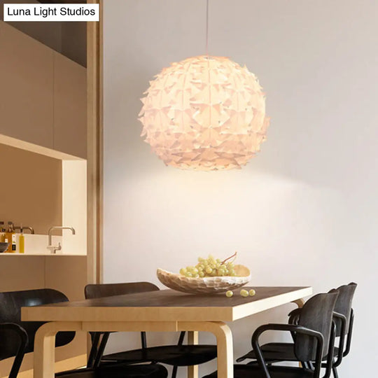 Modern White Globe Pendant Light: Acrylic Ceiling Lamp For Dining Room