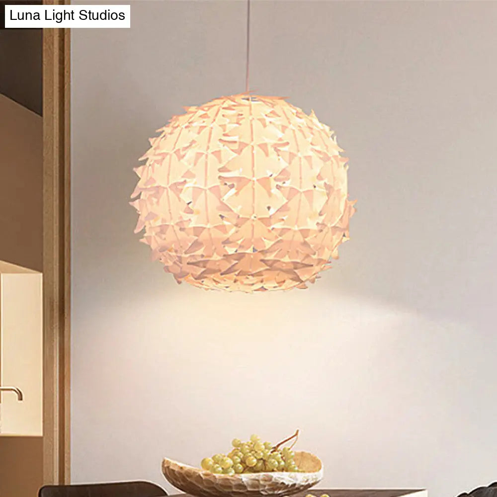 Modern White Globe Pendant Light: Acrylic Ceiling Lamp For Dining Room