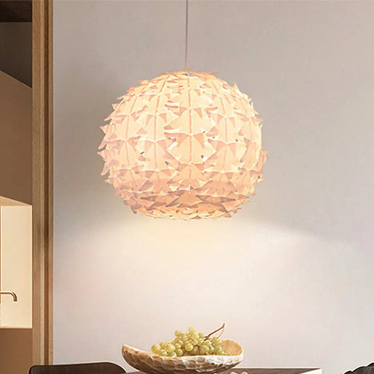 Modern White Globe Pendant Light: Stylish Acrylic Ceiling Lamp For Dining Room