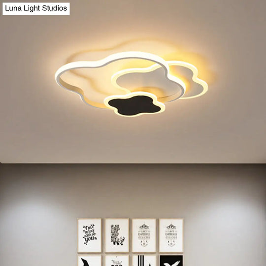 Modern White/Gold Led Bedroom Flushmount Ceiling Light With Seamless Curve Design White