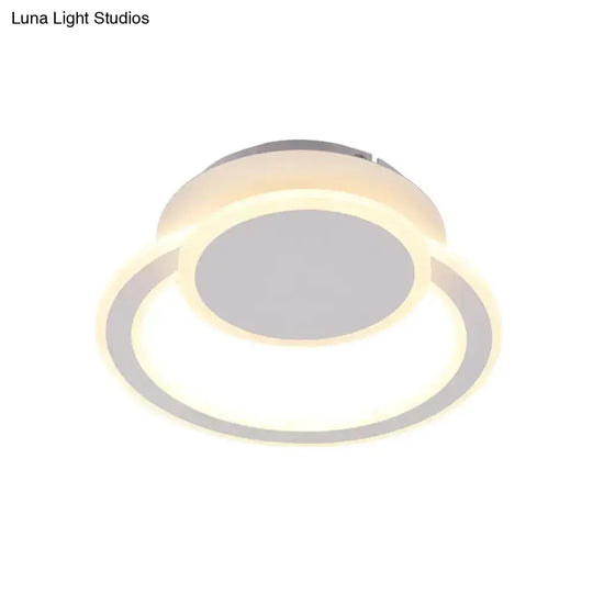 Modern White/Green Hoop Led Ceiling Light With Warm/White Lighting For Bedroom