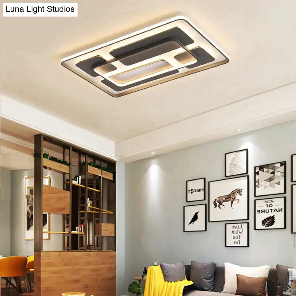 Modern White/Grey Color Ceiling Lights Lamp Rectangular Fashion Led Bedroom Lamps Living Room