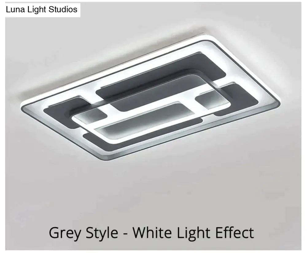 Modern White/Grey Color Ceiling Lights Lamp Rectangular Fashion Led Bedroom Lamps Living Room