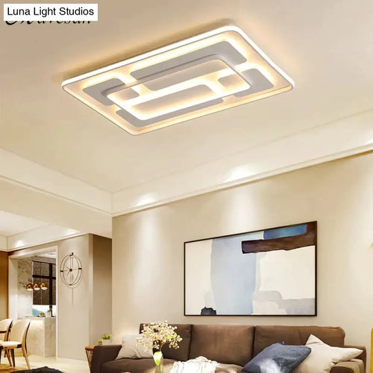 Modern White/Grey Color Ceiling Lights Lamp Rectangular Fashion Led Bedroom Lamps Living Room