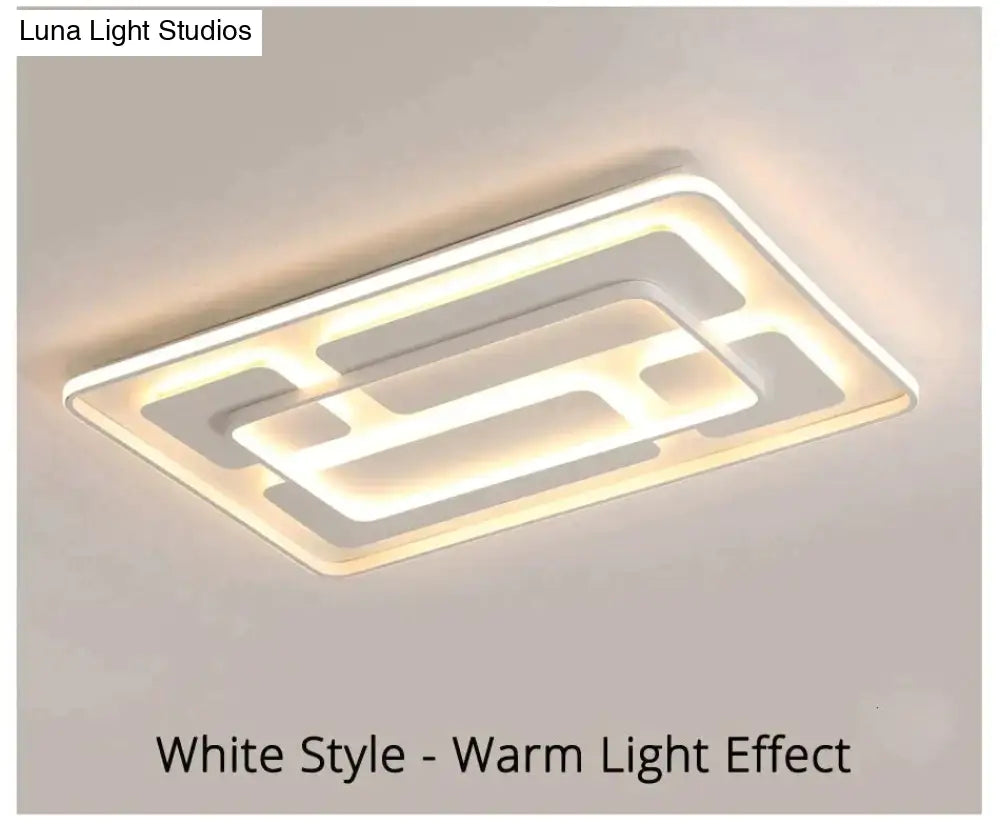 Modern White/Grey Color Ceiling Lights Lamp Rectangular Fashion Led Bedroom Lamps Living Room