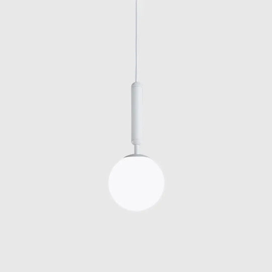 Modern White Hanging Glass Pendant Lamp For Bedroom White / 6’ Lighting