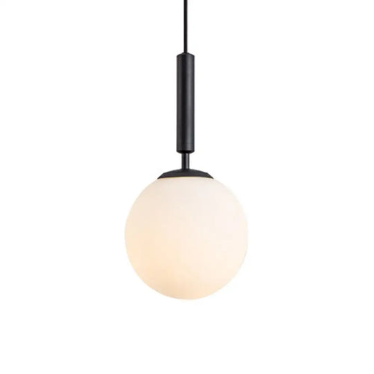 Modern White Hanging Glass Pendant Lamp For Bedroom Black / 8’ Lighting