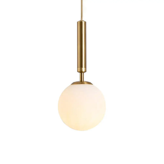 Modern White Hanging Glass Pendant Lamp For Bedroom Gold / 6’ Lighting