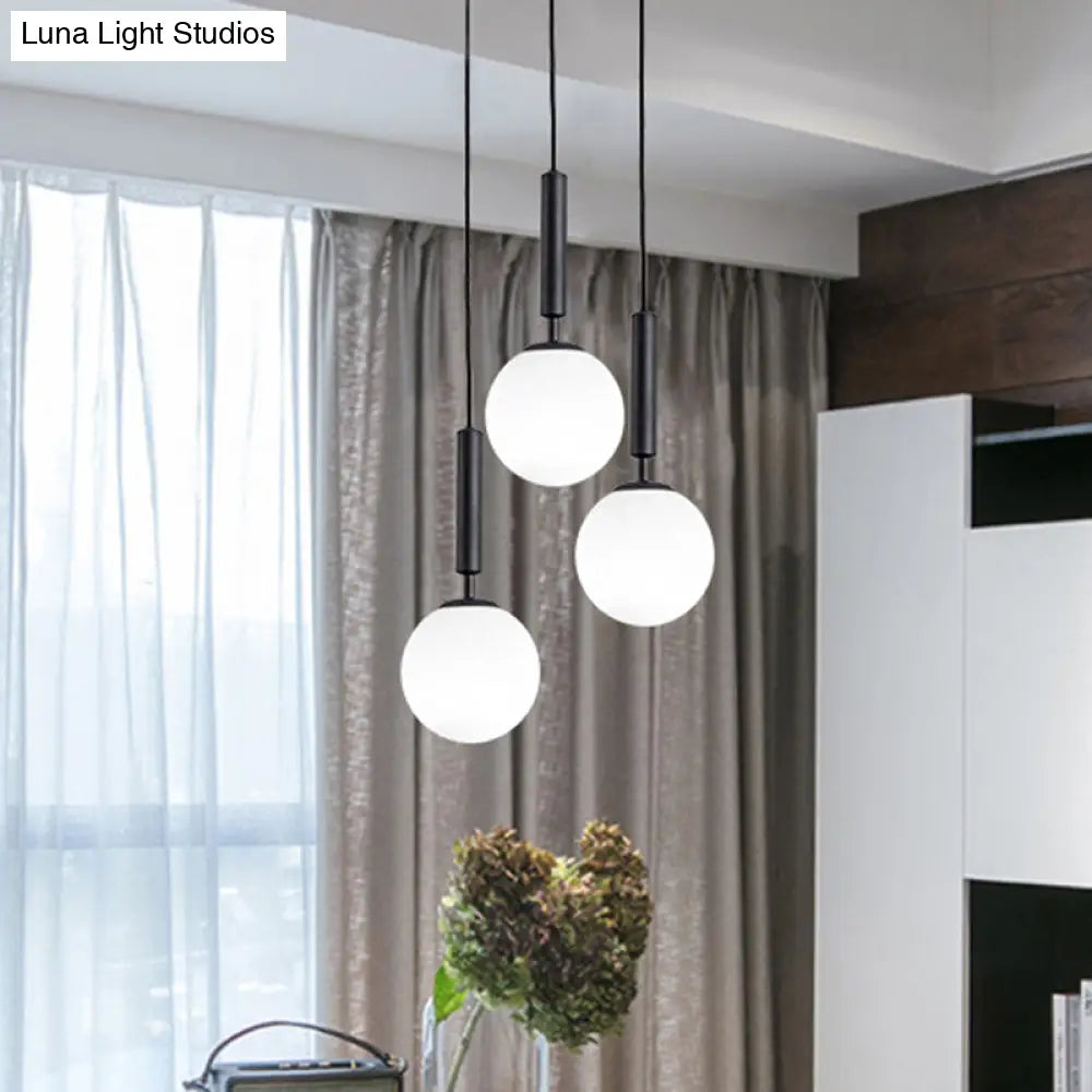 Modern White Hanging Glass Pendant Lamp For Bedroom Lighting