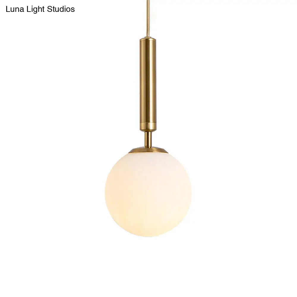 Modern White Hanging Glass Pendant Lamp For Bedroom Gold / 6 Lighting