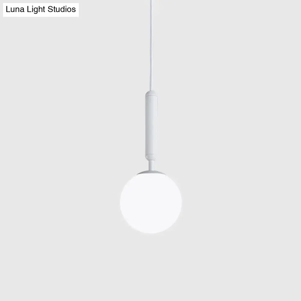 Modern White Hanging Glass Pendant Lamp For Bedroom White / 6 Lighting