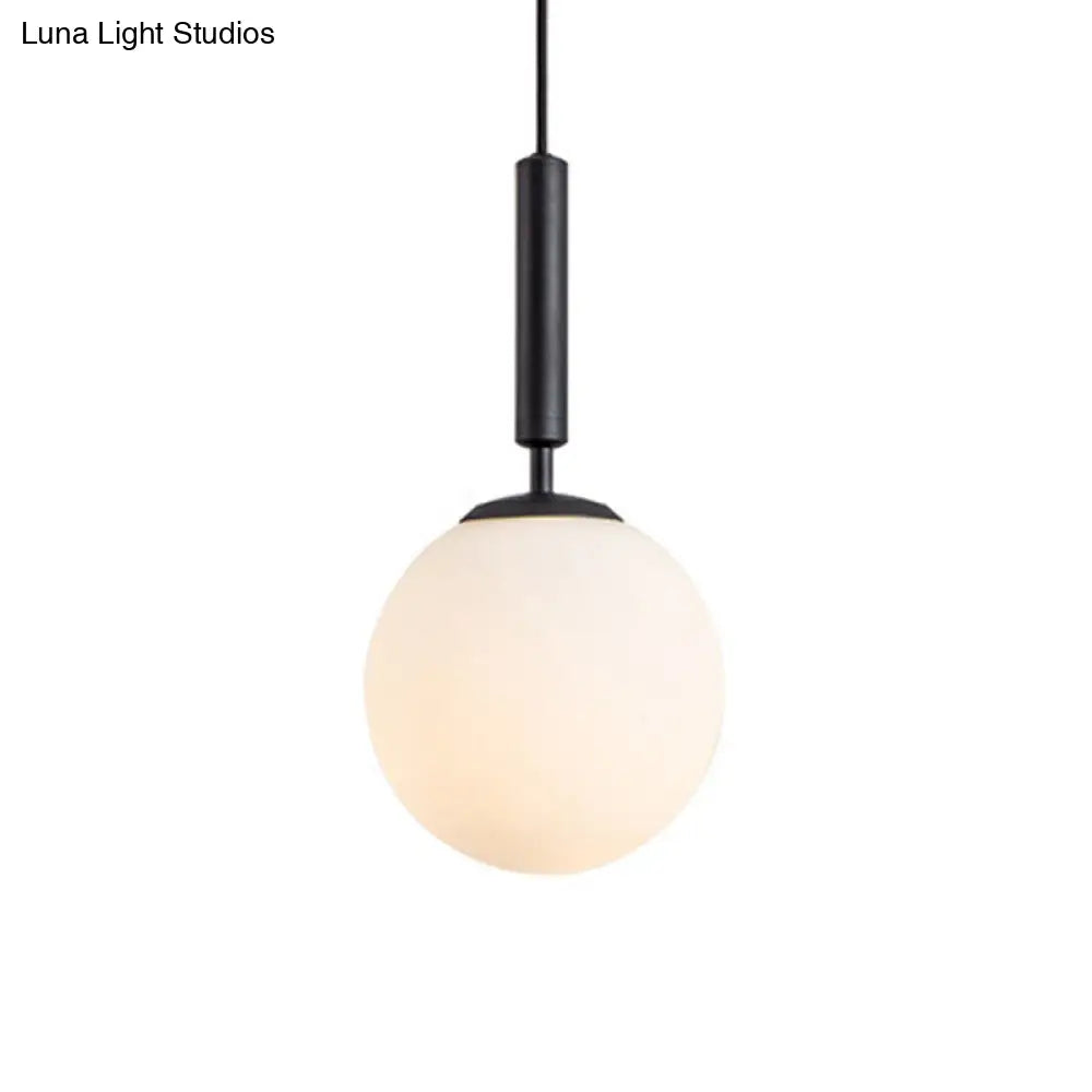 Modern White Hanging Glass Pendant Lamp For Bedroom Black / 8 Lighting