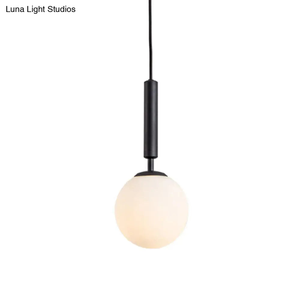 Modern White Hanging Glass Pendant Lamp For Bedroom Black / 6 Lighting