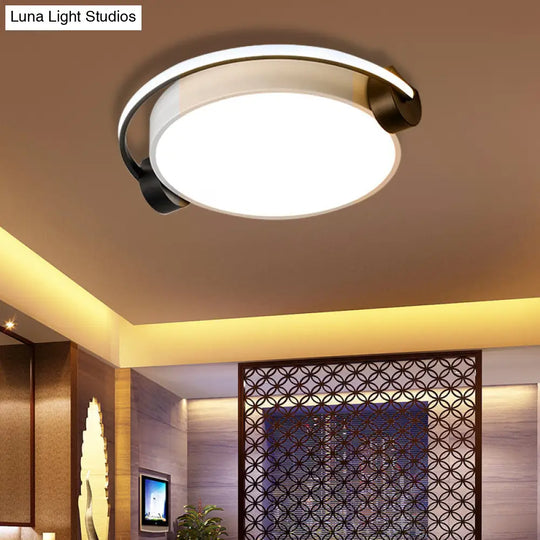 Modern White Headset Flush Mount Ceiling Light With Adjustable Warm/White Ambiance - 16.5/19.5/23.5