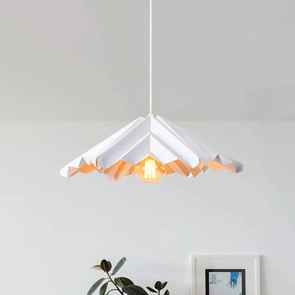 Modern White Iron 1-Head Pendant Ceiling Lamp For Bedroom Lighting