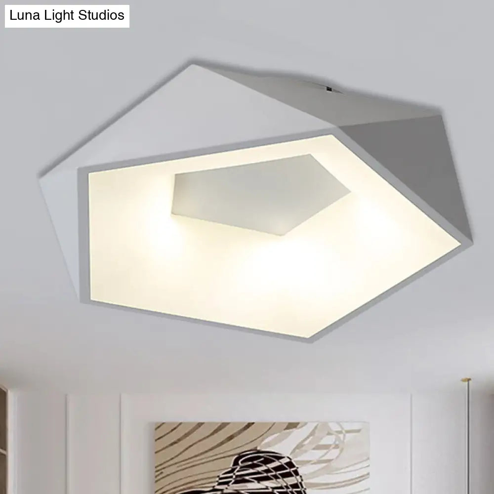 Modern White Led Ceiling Flush Light With Acrylic Diffuser White/Warm 18/21.5 Wide / 18