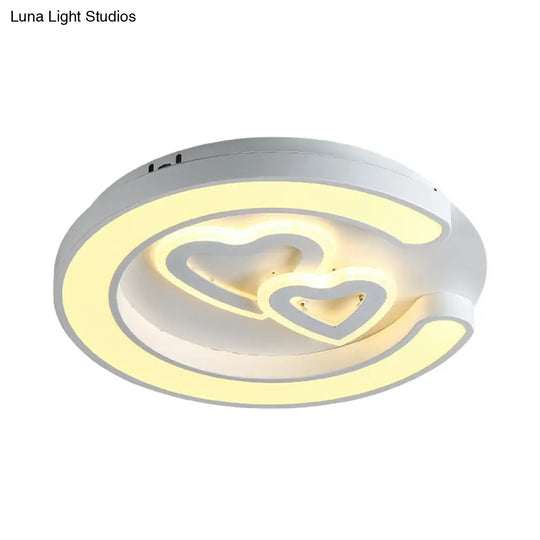 Modern White Led Ceiling Lamp For Bedroom Study Room With Acrylic Round Fixture