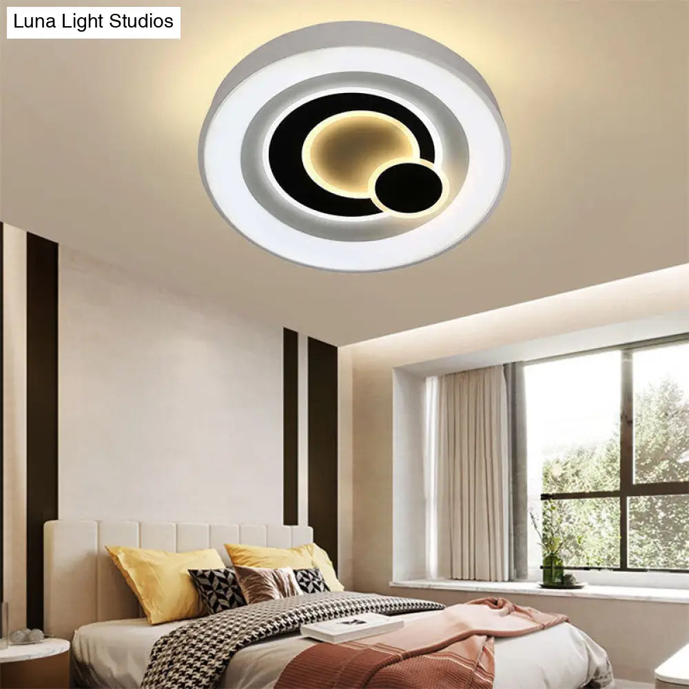 Modern White Led Ceiling Light Stylish Acrylic Lamp For Kitchen Hallway / Round