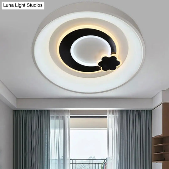 Modern White Led Ceiling Light Stylish Acrylic Lamp For Kitchen Hallway / Flower