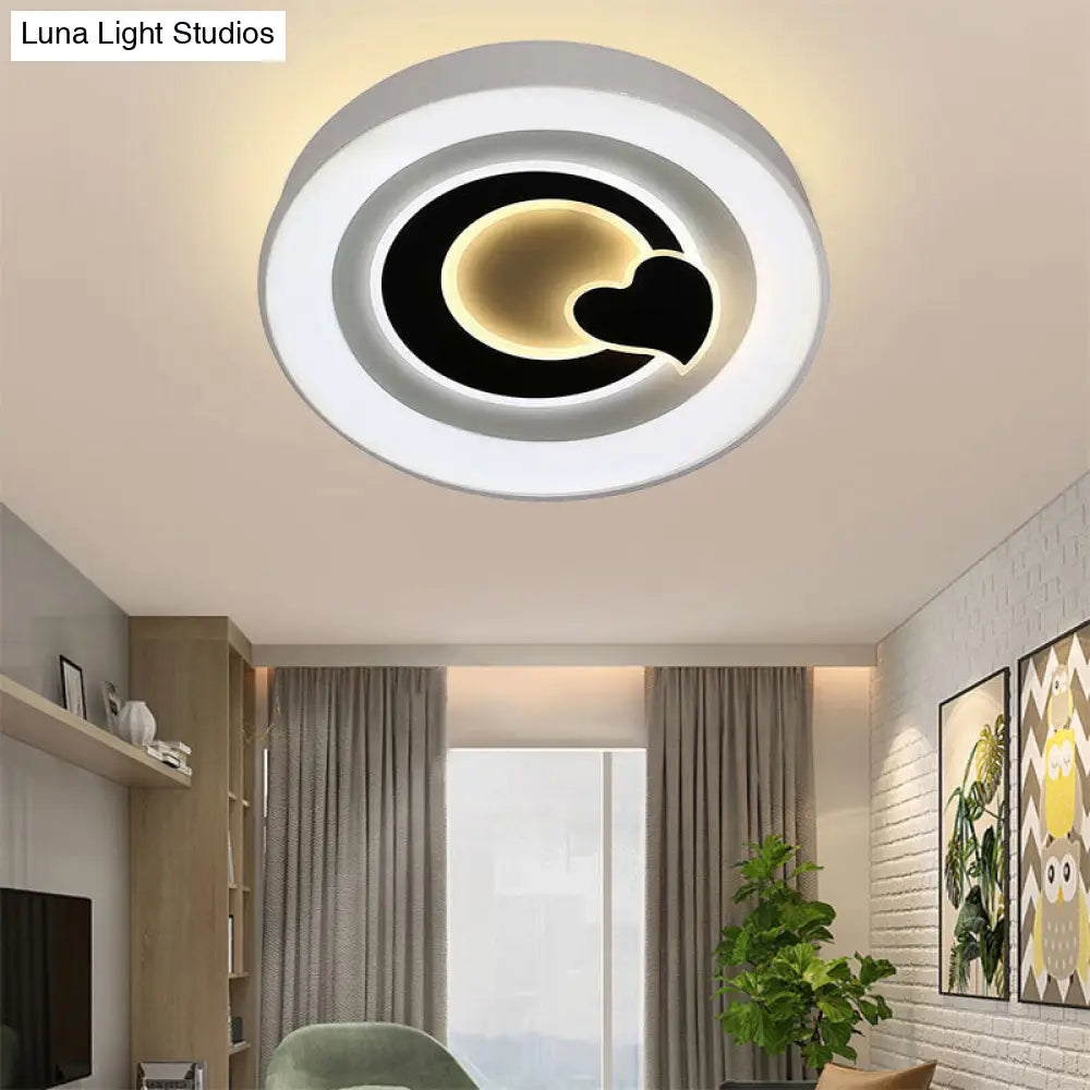 Modern White Led Ceiling Light Stylish Acrylic Lamp For Kitchen Hallway / Loving Heart