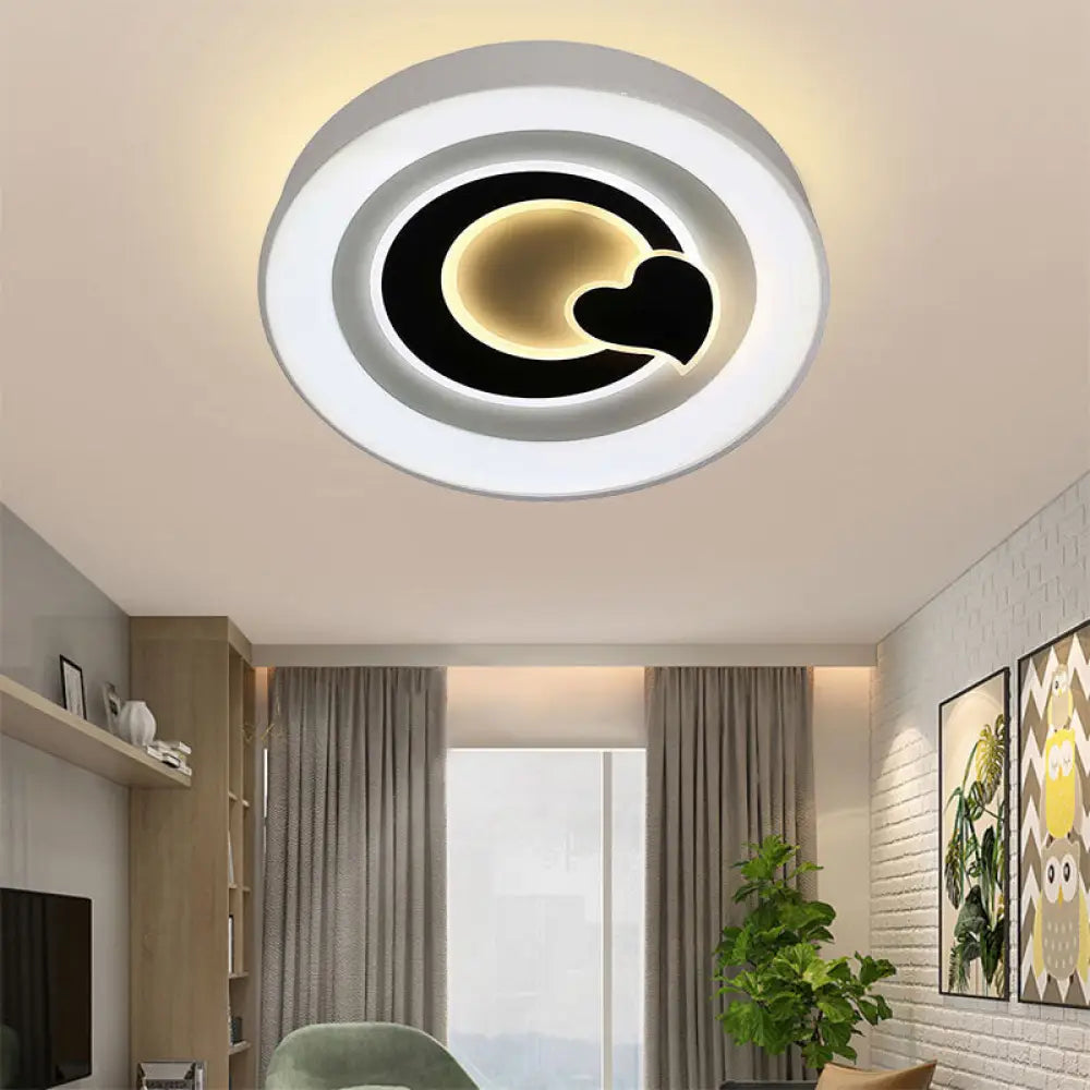 Modern White Led Ceiling Light – Stylish Acrylic Lamp For Kitchen Hallway / Loving Heart