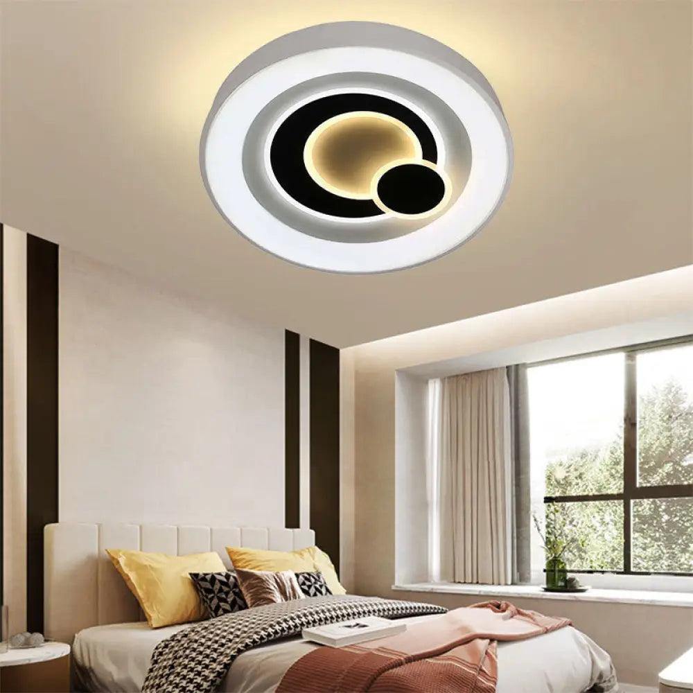 Modern White Led Ceiling Light – Stylish Acrylic Lamp For Kitchen Hallway / Round