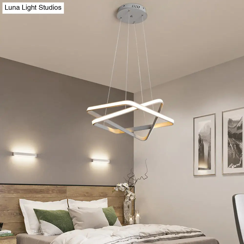 Modern White Led Chandelier Lighting: Seamless Acrylic Hang Light With Warm/White