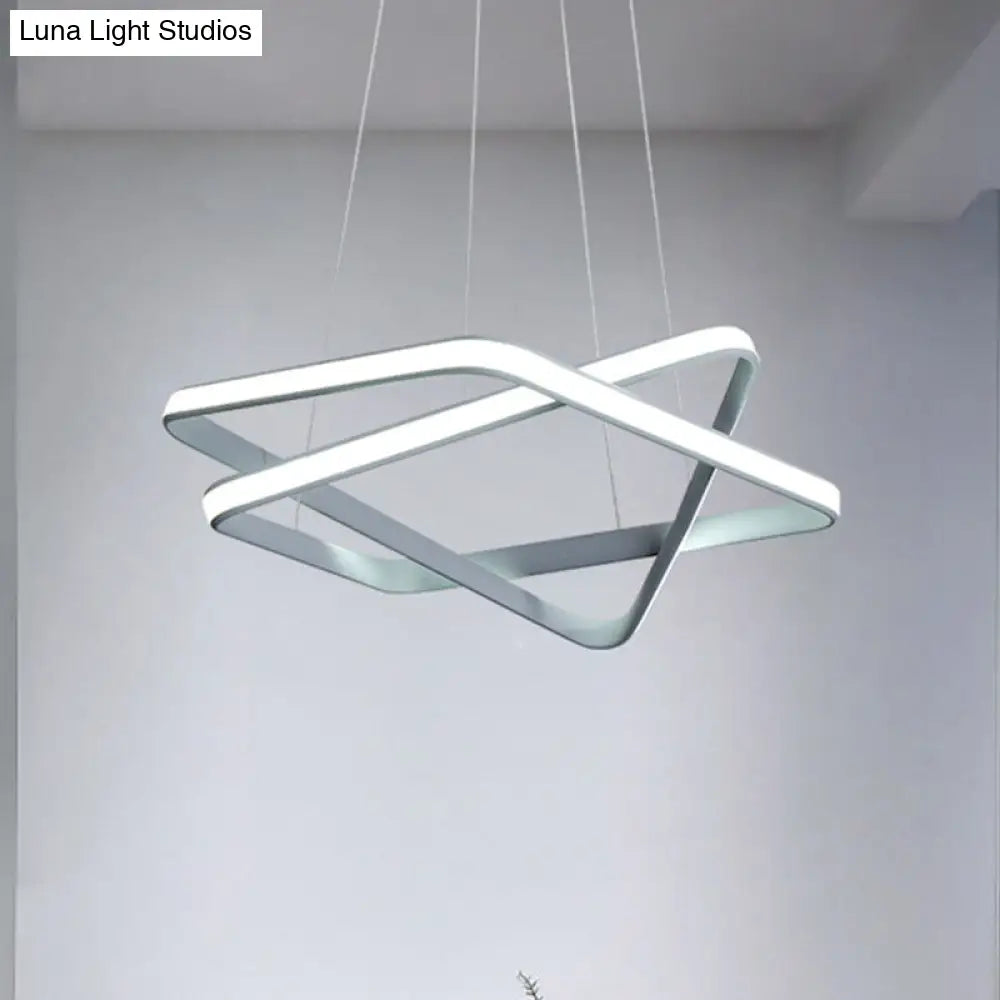 Modern Acrylic Hanging Light: Seamless White Led Chandelier With Warm/White Lighting /