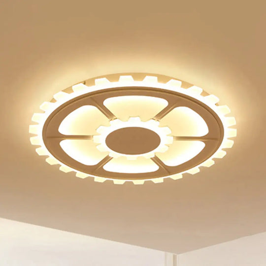 Modern White Led Flower Ceiling Light For Kids’ Bedroom / 16.5’