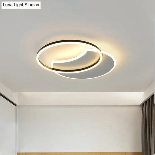 Modern White Led Flush Ceiling Light For Bedroom With Warm/White