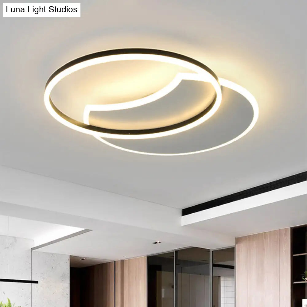 Modern White Led Flush Ceiling Light For Bedroom With Warm/White / Warm