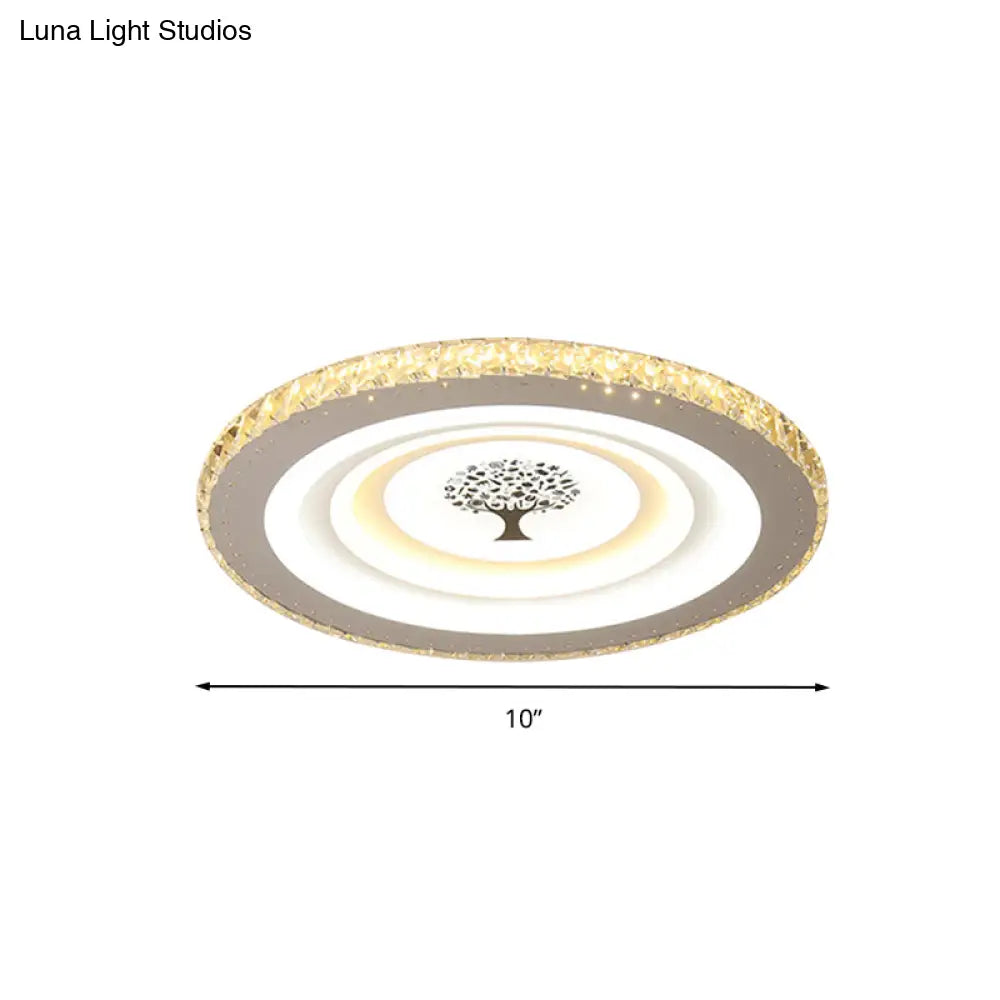 Modern White Led Flush Mount Ceiling Light For Bedrooms - 10’/19.5’ Wide Acrylic Fixture