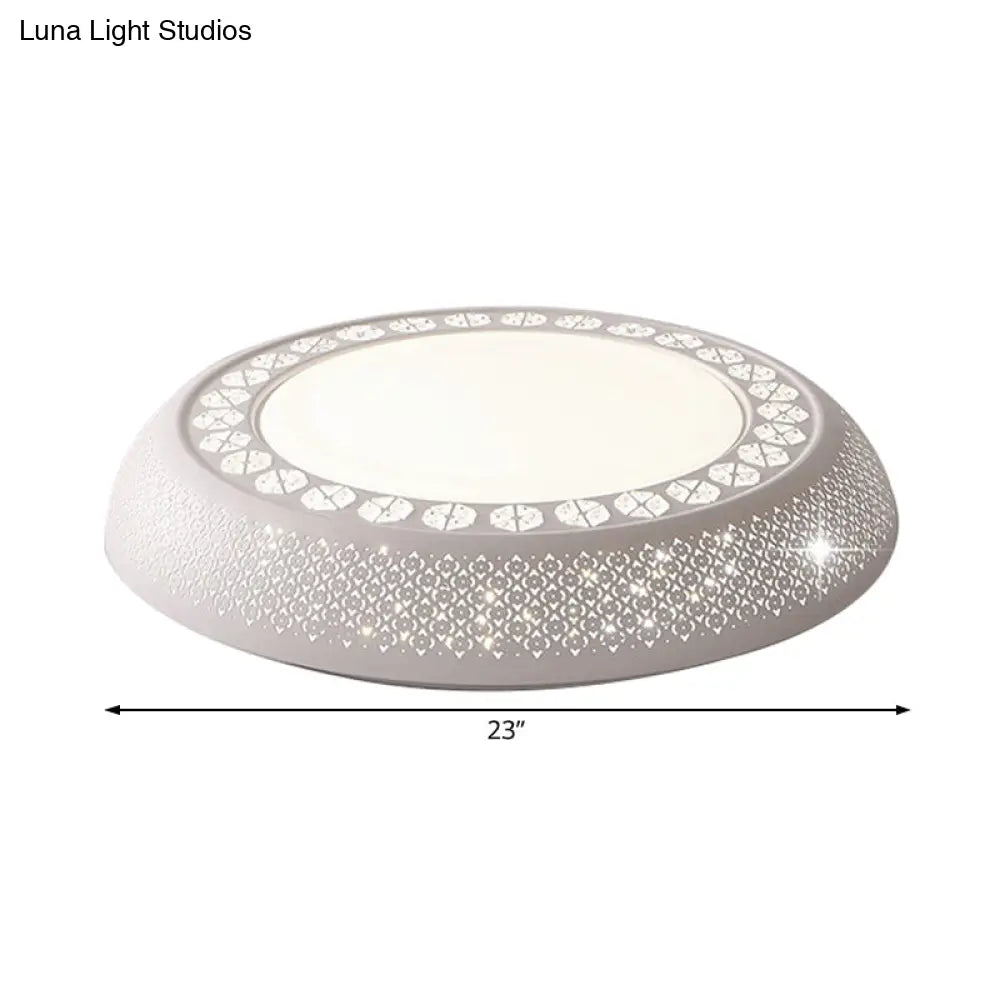 Modern White Led Flush Mount Ceiling Light With Acrylic Cover