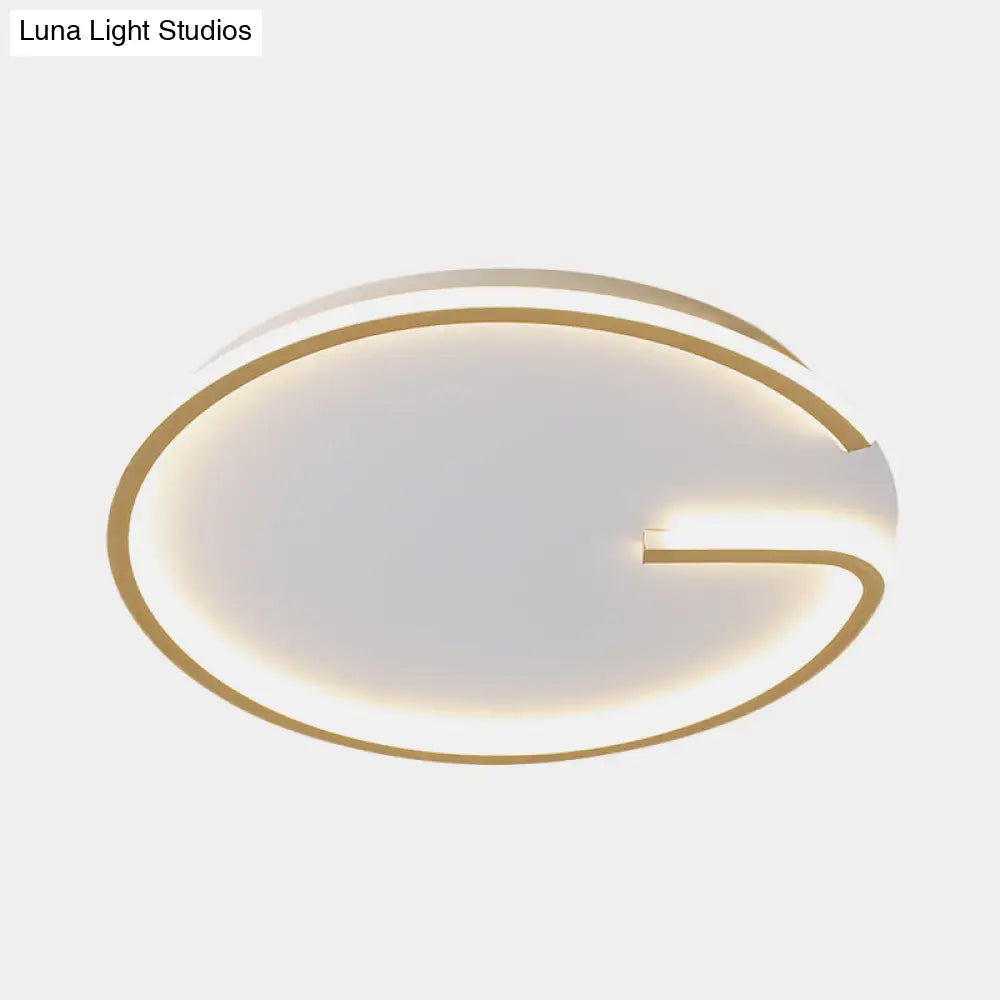 Modern White Led Flush Mount Lamp - Round Acrylic Bedroom Light 16’/19.5’ Dia G - Pattern Warm/White