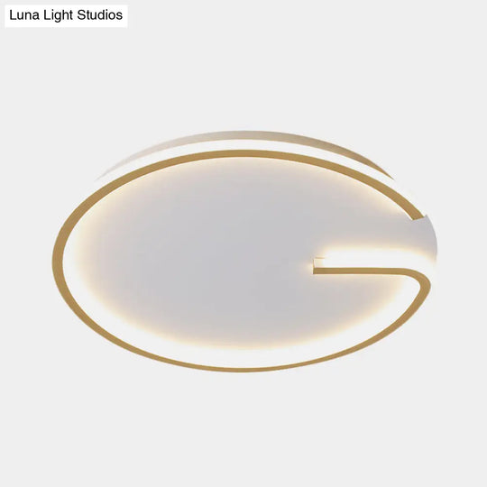 Modern White Led Flush Mount Lamp - Round Acrylic Bedroom Light 16’/19.5’ Dia G - Pattern Warm/White
