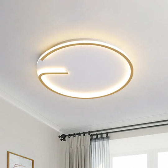 Modern White Led Flush Mount Lamp - Round Acrylic Bedroom Light 16’/19.5’ Dia G - Pattern
