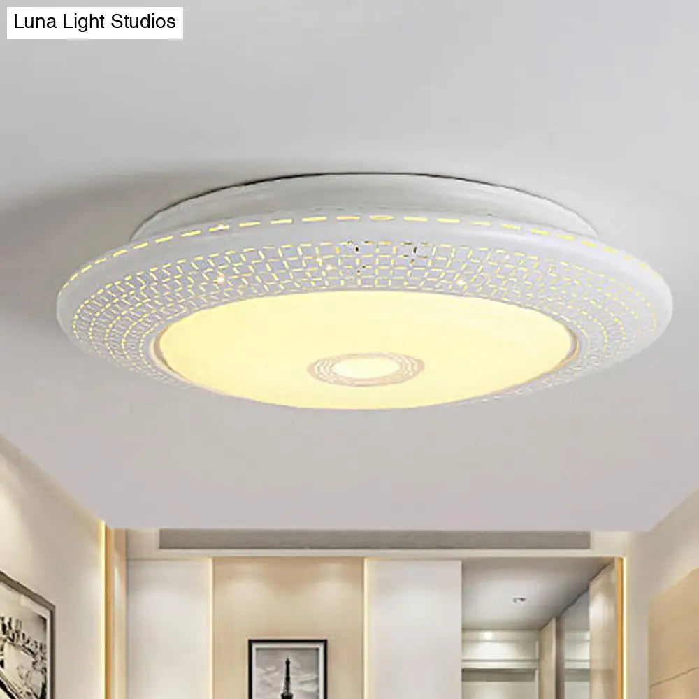 Modern White Led Flush Mount Lamp With Acrylic Fixture