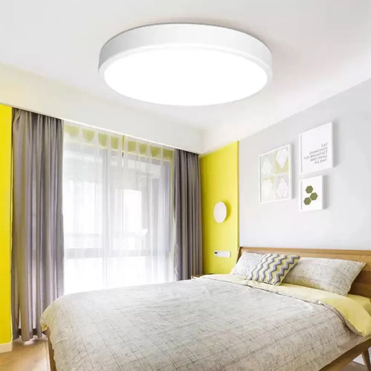 Modern White Led Flush Mount Light - Ultra Thin Ceiling Lighting With Acrylic Shade For Bedroom /